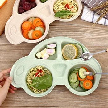 

Divided Toddler Baby Plates Unbreakable Cartoon Children Dinner Plate Non Slip Kids Tray NEW!