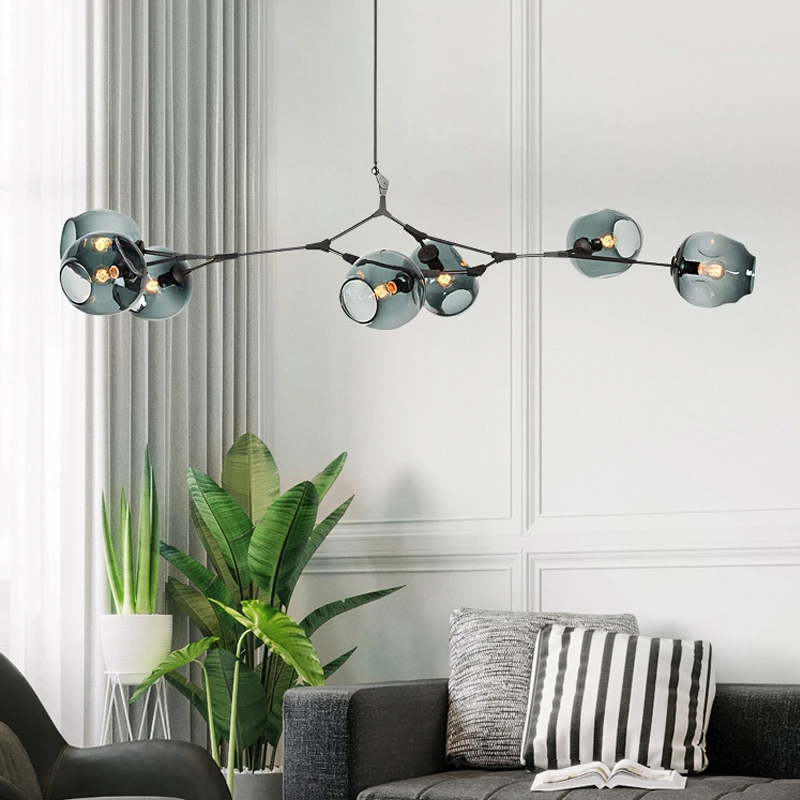 

Modern Glass Ball Chandelier Lighting Nordic Tree Branch Chandelier Modern Living Room/Dinning Room Hanging Light Fixture