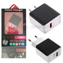 100 шт 5В 3A QC3.0 быстрая Зарядное устройство ЕС США зарядное устройство для зарядки из настенной розетки для дома и путешествий Мощность адаптер для примечаний 10 S8 S9 S10 с розничной коробкой