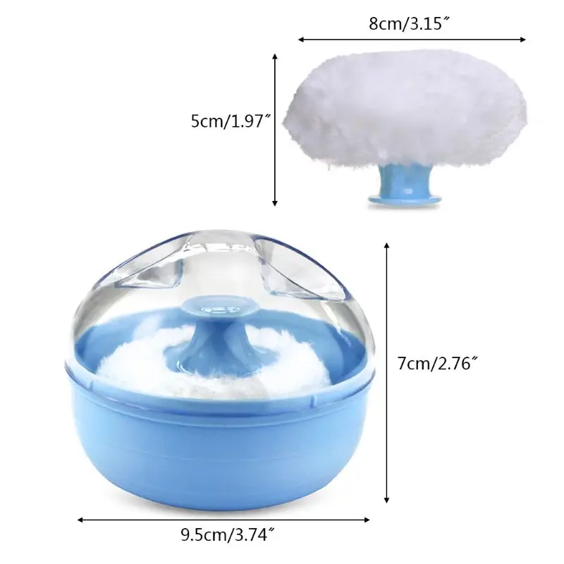 Portable Baby Soft Body Talcum Powder Puff Sponge + Box Case Container Useful Baby Powder Puff