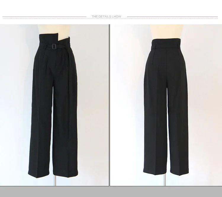 Fashion Office Ladies 2piece Pants Set Autumn Spring Women Bodycon Slim Blazers+ High Waist Belt Work Pants Set