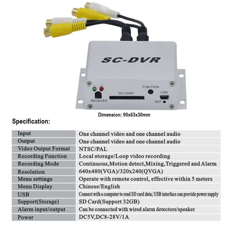  Mini DVR camcorder Video Recorder Support 32GB SD Card Real time video Record Motion Detection Alar