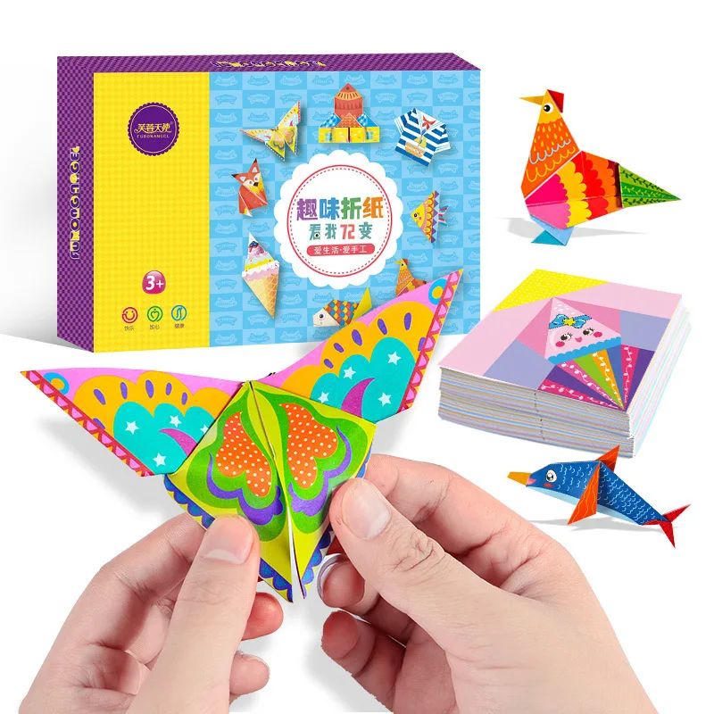 152 unids/set DIY Origami corte de papel libro manualidades niños hecho a mano juguetes de jardín de infantes divertido rompecabezas de bebé regalos de juguetes para niños