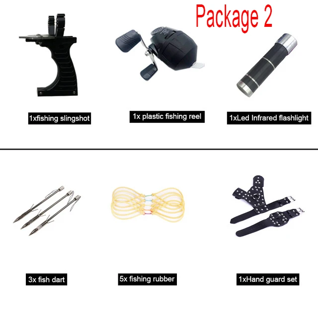 New Fishing Set Slingshot Hunting Catapult Suit Outdoor Shooting Fishing Reel + Darts Protective Gloves Flashlight Tools New Fishing Set Slingshot Hunting Catapult Suit Outdoor Shooting Fishing Reel + Darts Protective Gloves Flashlight Tools