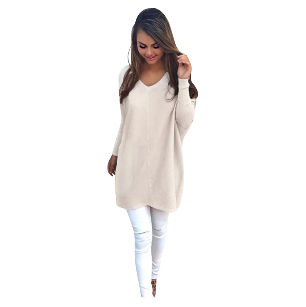 

Knitted Sweater Pullovers Womens Autumn Round Neck Casual Long Sleeve Jumper Sweaters Coat Blouse Oversize Female Soft Bottom