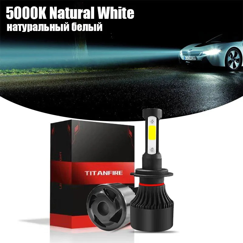 TF30 New 4 Sides 100W 10000lm 3000K 5000K 6000K 8000K 12V 9006 9005 H11 H4 Led H7 LED Car Headlight Bulbs Auto Car lights - Испускаемый цвет: 5000K