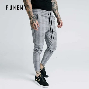 

Mens Pants Joggers Sweatpants Hip Hop Skinny Plaid Trousers Men Streetwear Fitness Bottom Track Pant 2019 Autumn Casual Pants