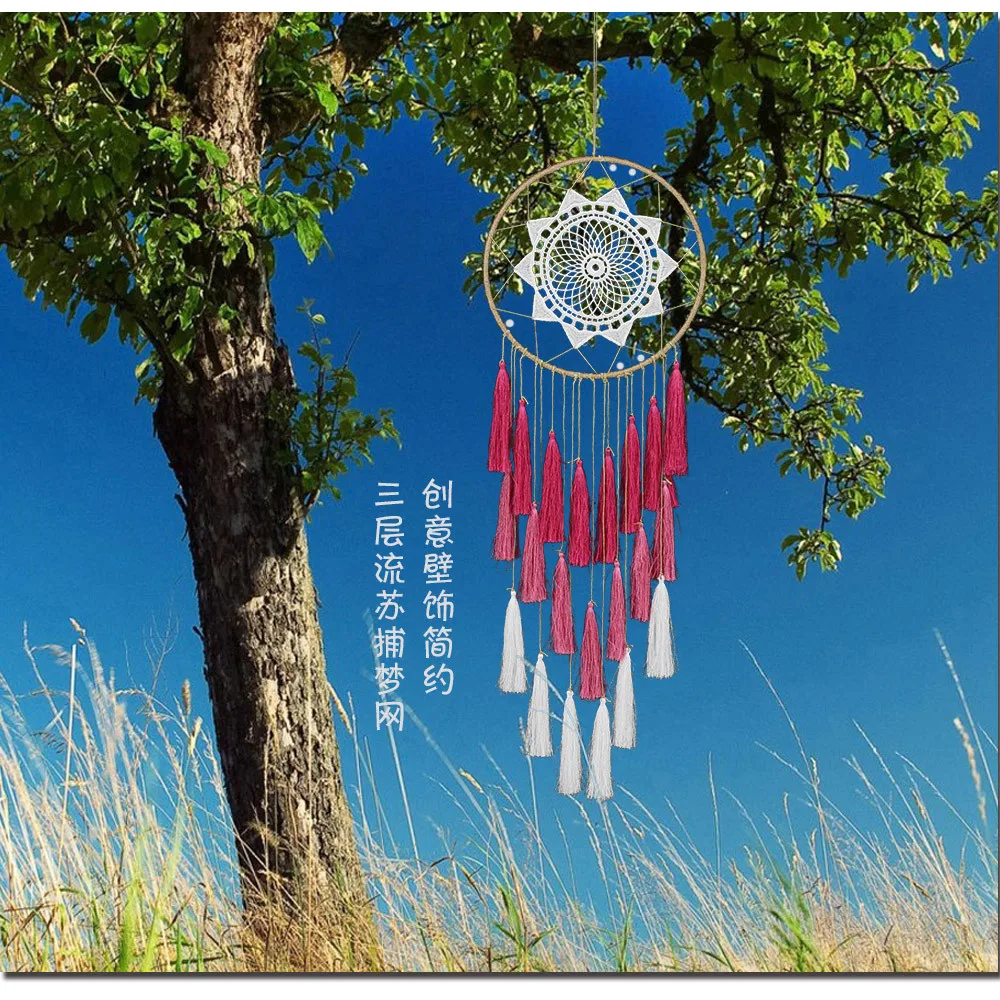 MS7028 New Style Three Layer Tassels Dream Catcher Pendant Rope Retro Home Decoration Dreamcatcher Door Decoration Pendant