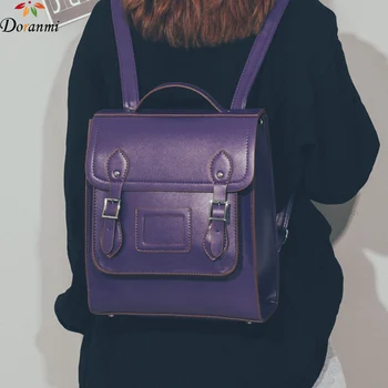 

DORANMI Square Schoolbag Women's Vintage Backpacks 2020 Large Capacity School Shoulder Bag Female Rucksack Solid Mochila BG555