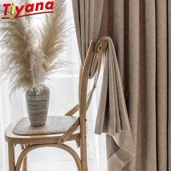 

Blue Particles Pattern 75-90% Blackout Curtains for Living Room Solid Yellow Shading Curtain Fabrics for Bedroom #VT