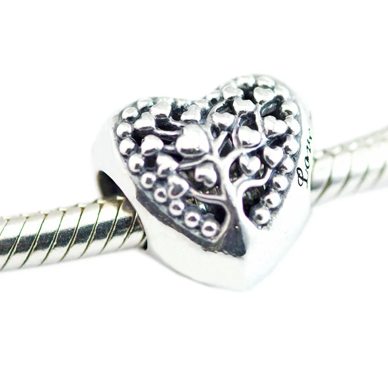 

Flourishing Heart Beads for Charms Bracelets Women 925 Sterling Silver Jewelry DIY Hearts Tree Charm Beads for Jewelry Making