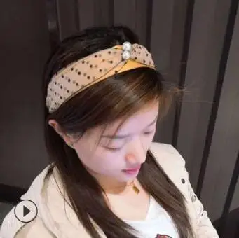 US $179.00 60pcslot DIY Simple Multi Gauze Wave Point Widen Headbands Pearl Cross Hair Band Styling Tools Accessories HA703
