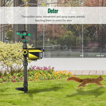 

Solar powered Motion Activated Animal Repeller Garden Sprinkler Scarecrow Animal Deterrent Sprinkler Upgraded version