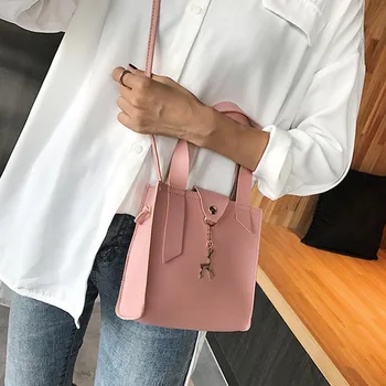 

Women Small Square Bag PU Leather Deer Decor Handbag Crossbody Messenger Bags New UND Sale