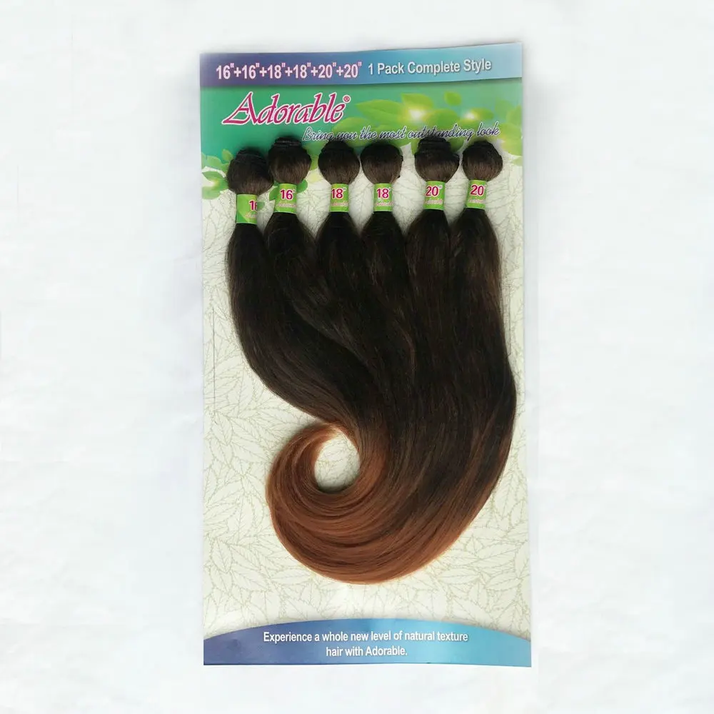 Adorable Heat Resistant Fiber Hook Body Wave Hair Weave Mixed Two Tone,Full Packet Synthetic Hair Bundles Ombre Color Vivid 6pcs