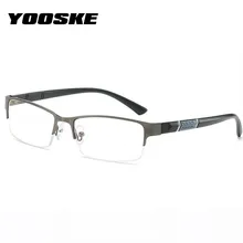YOOSKE-0,5-1-1,5-2-2,5-3-3,5-4,0-4,5 готовые очки для близорукости, мужские анти-синий светильник, металлическая полуоправа, очки унисекс