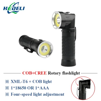 

red white portable light led flashlight flash light cree xml t6 cob torch penlight 90 degree rechargeable working camping lights