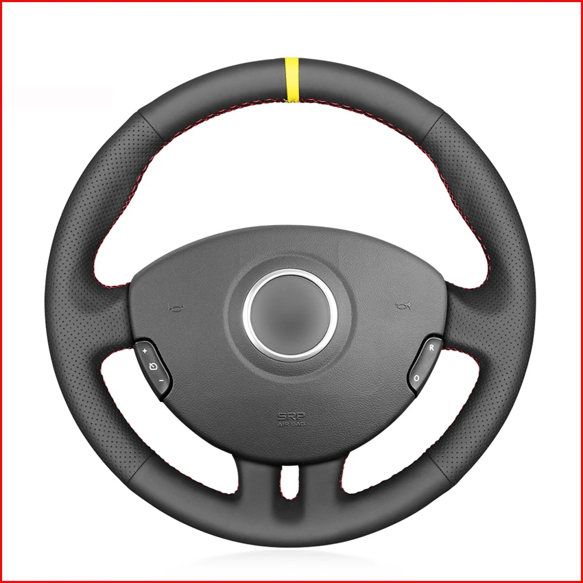 Black-PU-Faux-Leather-DIY-Car-Steering-Wheel-Cover-for-Renault-Clio-3-2005-2013-Clio