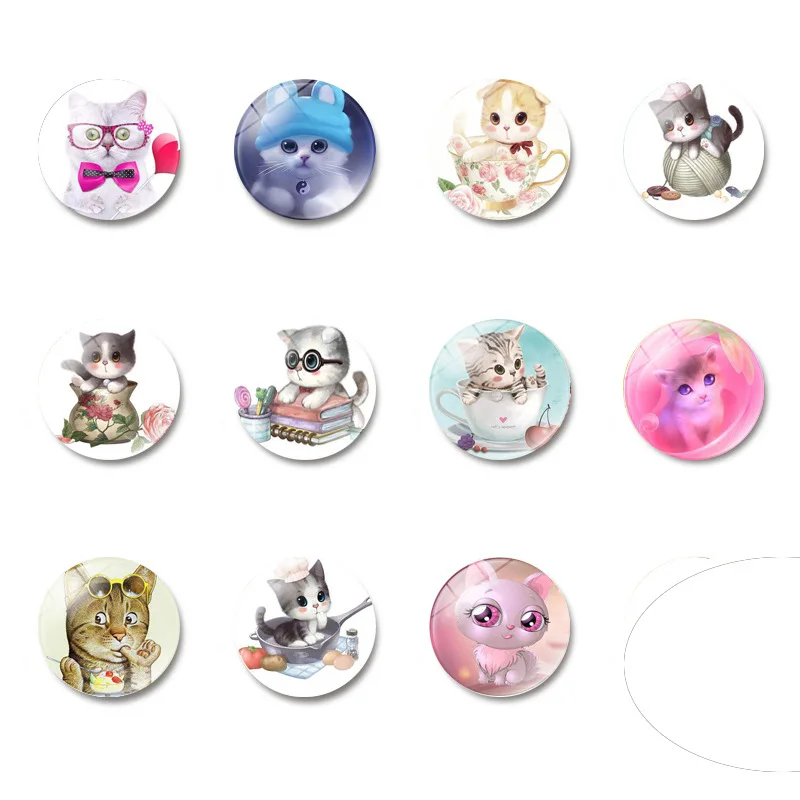 

Animal Cat Refrigerator Magnets Blessing Cat Glass Message Stickers Home Decoration Accessories Diy Refrigerator Magnet Souvenir