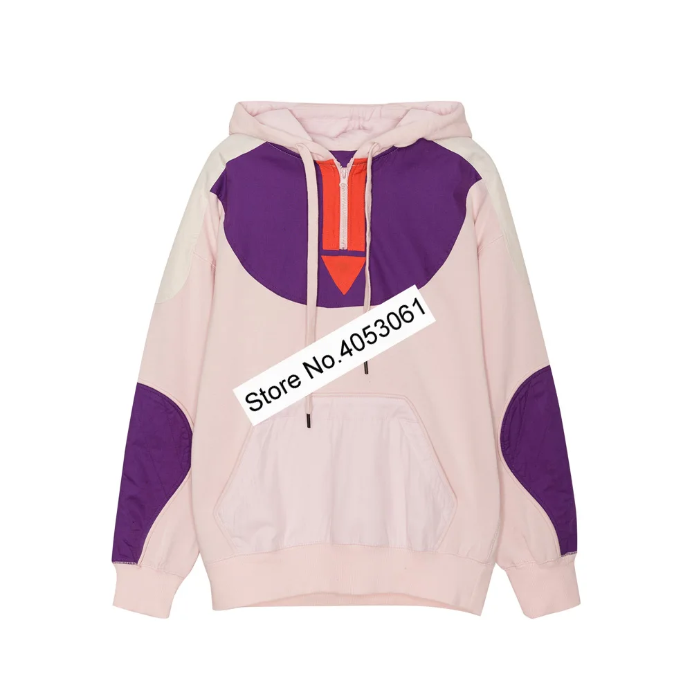 pink as pic Женская хлопковая толстовка с капюшоном контрастного цвета в стиле пэчворк осень/зима женский бархатный пуловер Топ с капюшоном - Цвет: pink as pic
