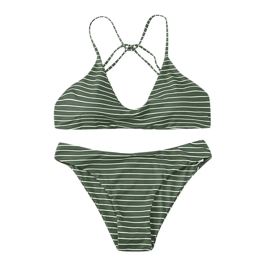 JAYCOSIN женский Полосатый Простой пляжный сексуальный купальник купальный костюм Мягкий купальник Монокини пуш-ап наборы Бикини Купальники