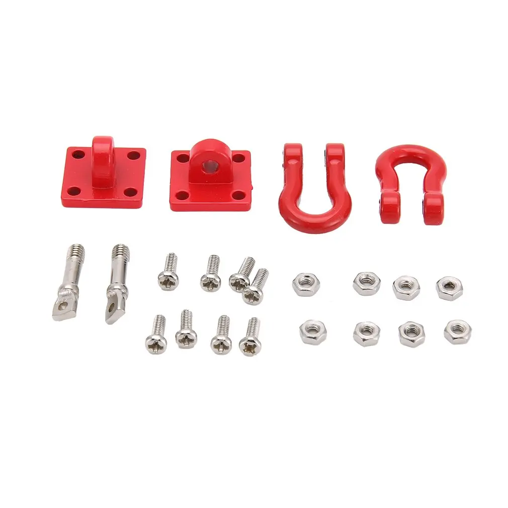 

RC Car Red Metal Trailer Shackle Rescue Tow Hook for 1/10 RC Crawler Traxxas TRX4 Axial SCX10 90046 RC4WD D90 TF2 Tamiya CC01