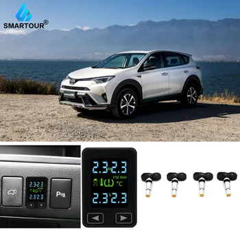 

Smartour TPMS Tire Pressure Monitoring System Wireless Auto Alarm with 4 Internal Sensors for Toyota RAV4