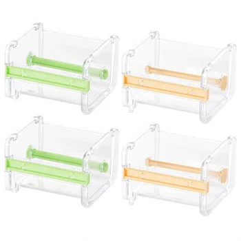 

Desktop Washi Tape Dispenser,Tape Cutter,Tape Storage Box Office Acrylic Tape Holder Dispenser for Desk,4 Pack