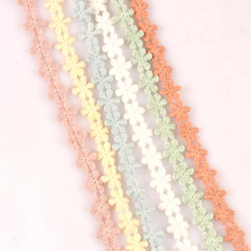 Flower Pattern Handmade Lace Trim Patchwork Ribbon DIY Garment Sewing Headwear Accessories 2yard 13mm