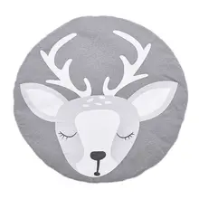 Простой коврик для ползания в детской комнате в скандинавском стиле, Рождественский хлопковый игровой коврик с изображением лося, реквизит для фотосъемки младенцев