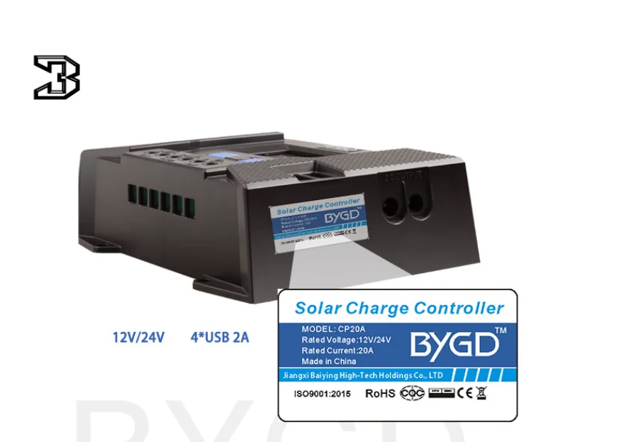 HD дисплей Солнечный контроллер заряда CP10A20A30A40A 12 В/24 В 4* USB солнечная панель батареи PWM