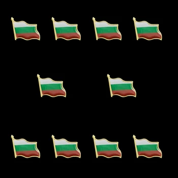 

10PCS Bulgaria Flag Zinc Alloy Epoxy Lapel Pins Badge/Brooch Decorations