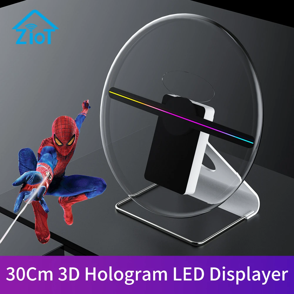 

ZIOT 30Cm 3D Hologram Displayer LED fan Projector 3d Holographic Advertising Display LED Fan Logo Light Decoration