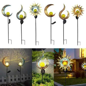 

Solar LED Flame Light Waterproof IP55 Retro Iron Garden Lawn Lamp Outdoor Garden Landscape Decor Lighting Sun Moon Angle Flame
