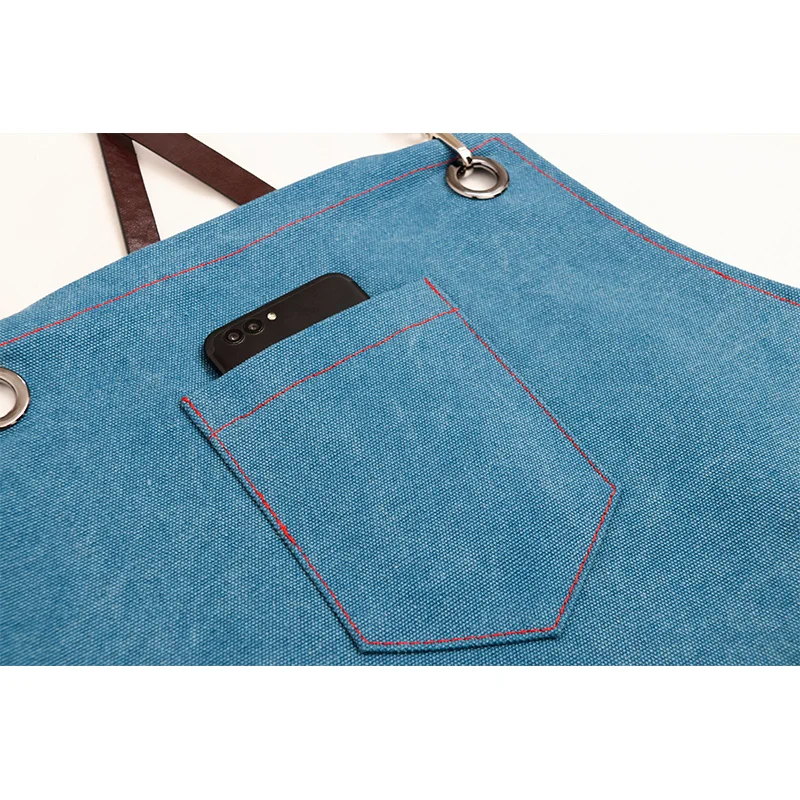 Apron denim Korean fashion custom LOGO cafe teacher hairdressing shop Chinese restaurant overalls men and women printing