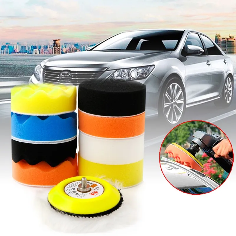 New 10Pcs/set 3" M6 Thread Polishing Buffing Buffer Pad Kit Car Polisher Air Sander