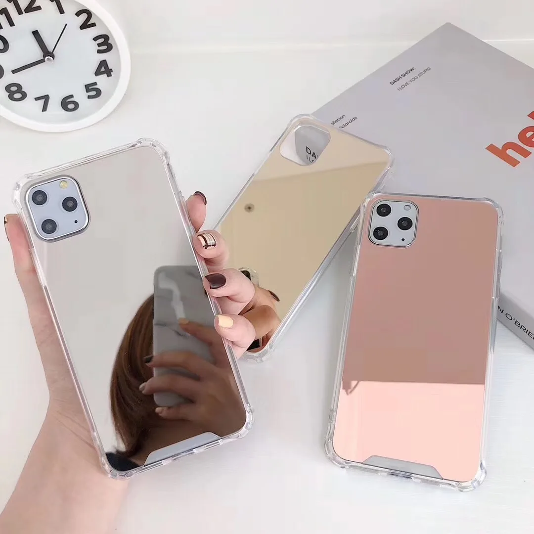 

DUSH For iPhone 11 Pro Max 6 6s 7 8 Plus X XR XS Max Phone Case mirror Soft Fitted Cases Clear protection Back Cover