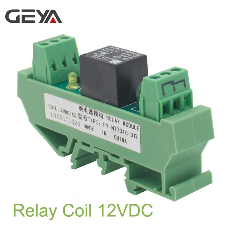 

GEYA 1 Channel Relay Module AC/DC 24V 12V 230VAC Din Rail Mounted GSM Relay Control Timer Module