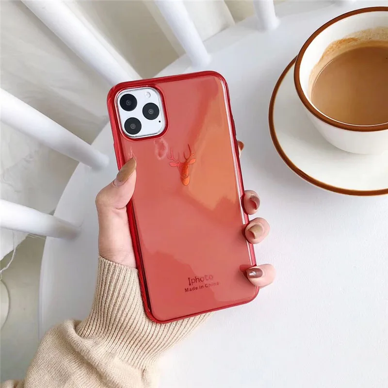 GlamPhone чехол сплошной цвет Лось чехол для телефона для iPhone11Pro/Max X XS Max XR Мягкий силиконовый чехол для iPhone11 7 8 6 6s Plus чехол