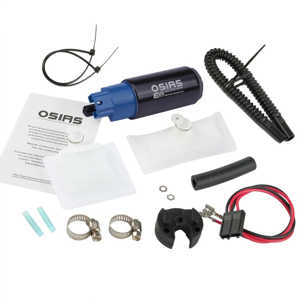 Osias E85 180lph 43ps Electric Fuel Pump W/strainer & Installation Kits Fit For Suzuki Chrysler
