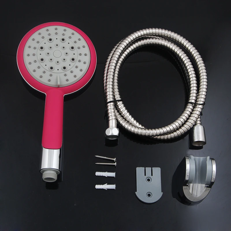 Gisha ручной душ 5 струйный патент Showerhead водосберегающий дождевой Душ высокого давления ручной опрыскиватель для ванной комнаты Водопад - Цвет: with hold pipe