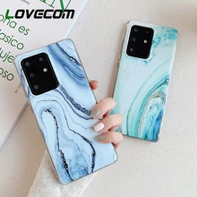 Carcasa de mármol Vintage LOVECOM para Samsung Galaxy S20 S10 S8 S9 Plus A50 A51 A70 A71 Note 10 Pro suave IMD mate contraportada