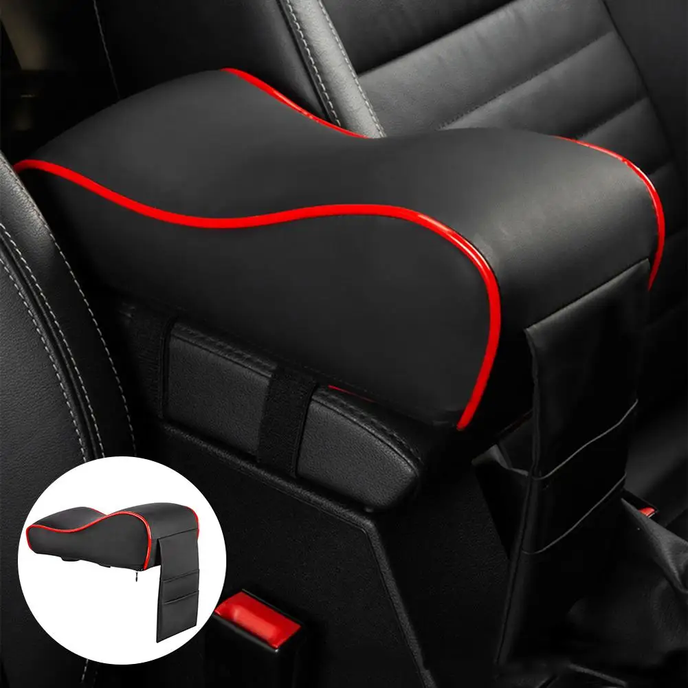 

Car Armrest Leather Car Booster Pad Center Armrest Soft and Comfortable Leather Memory Foam Driver Armrest Pad Brown