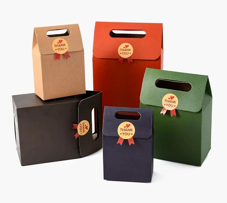 paño ordenar étnico Cajas de Regalo medianas de cartón, bolsa de cartón para té, bolsas  pequeñas de papel kraft para embalaje, bolsa contenedor de alimentos con  asa|Envoltorios y bolsas de regalo| - AliExpress