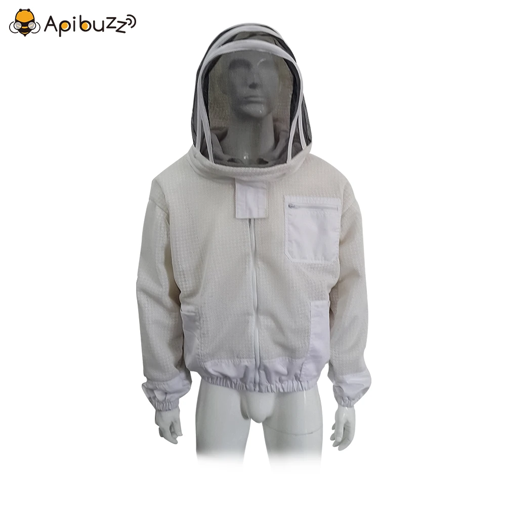 Heavy Duty Three Layer Mesh Ventilated Beekeeping Jacket Suit Clothing with Hooded Hat-Veil Bee Keeping Equipment Apiculture | Дом и сад
