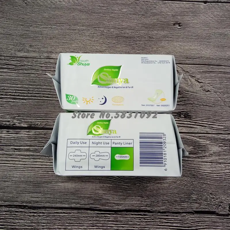 Menstrual Pad Anion Sanitary Pads Menstrual Shuya Anion 155mm Length Cotton Soft Feminine Hygiene Product Health Care 6