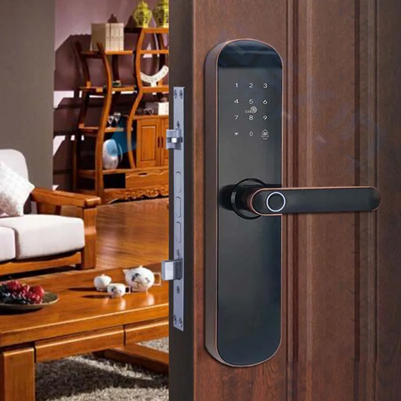 TTLock-Cerradura de puerta inteligente, dispositivo electrónico con WiFi y Bluetooth, lector de huellas dactilares, resistente al agua, aplicación móvil disponible, Alexa, Google Home, 18m - Imagen 4