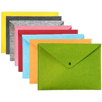 

8 Pcs Simple Solid A4 Big Capacity Document Bag Business Briefcase File Folders Chemical Felt Filing Products Student Gifts