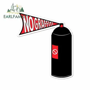 

EARLFAMILY 13cm x 10.8cm For No Graffiti Stop Spray Can Paint Vinyl Decal Sticker Waterproof Personality Car Creative Stickers