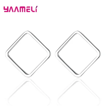 

Simple Style Metal Triangle Round Square 925 Sterling Silver Stud Earrings Party Gift for Women High Quality Jewelry Cheap Price